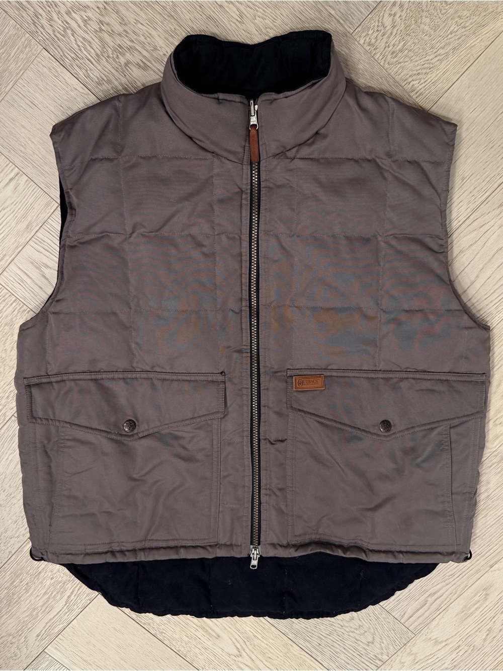 Outback Trading Co. Reversible Feather Down Vest Gray or Black, Fall Fashion